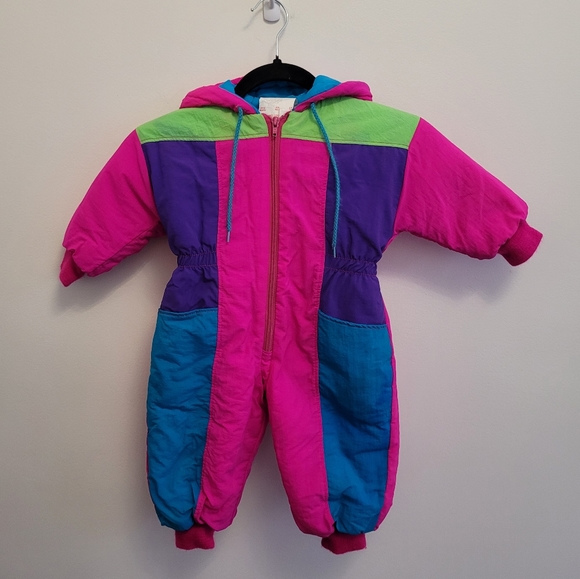 Vintage Other - 3/$25 Vintage 80s Neon Paneled Snow Suit